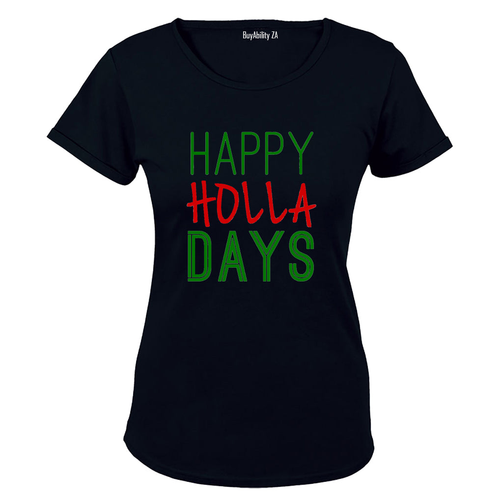 Happy Holla Days - Christmas - Ladies - T-Shirt