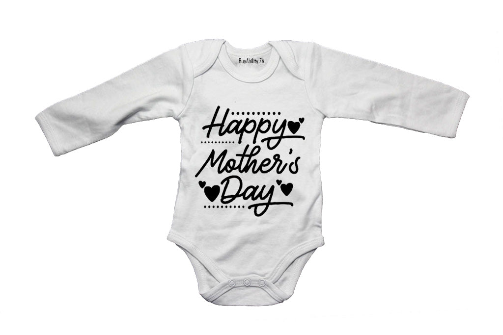 Happy Mothers Day - Dots and Hearts - Baby Grow