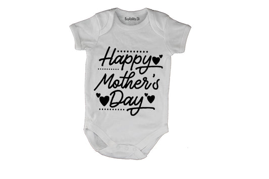 Happy Mothers Day - Dots and Hearts - Baby Grow