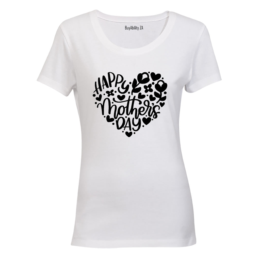 Happy Mother's Day - Heart - Ladies - T-Shirt - BuyAbility
