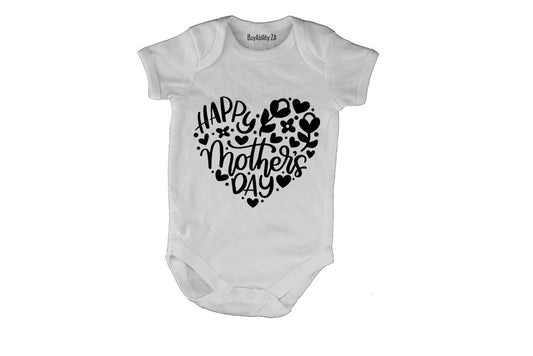 Happy Mother's Day - Heart- Baby Grow