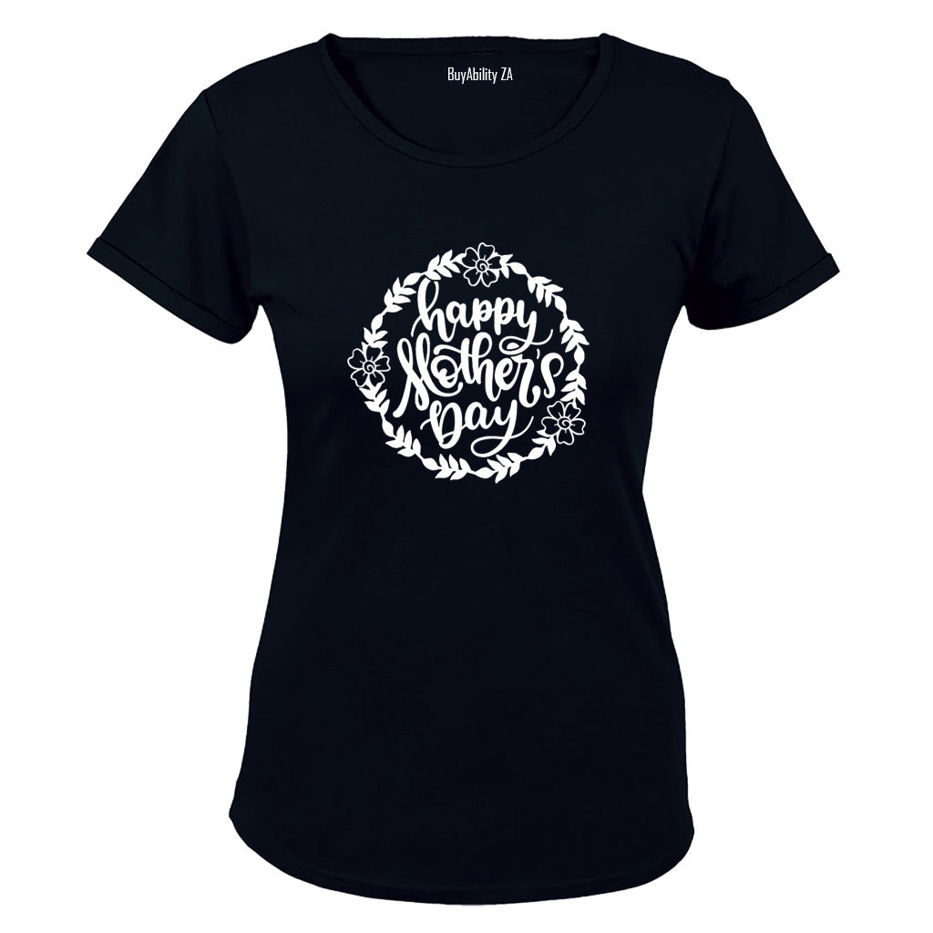 Happy Mother's Day - Wreath - Ladies - T-Shirt - BuyAbility