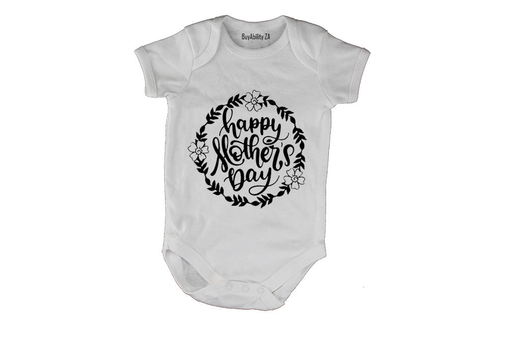 Happy Mother's Day - Wreath - Baby Grow