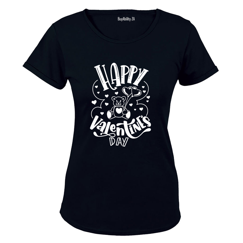 Happy Valentines Day - Bear - Ladies - T-Shirt