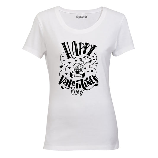 Happy Valentines Day - Bear - Ladies - T-Shirt