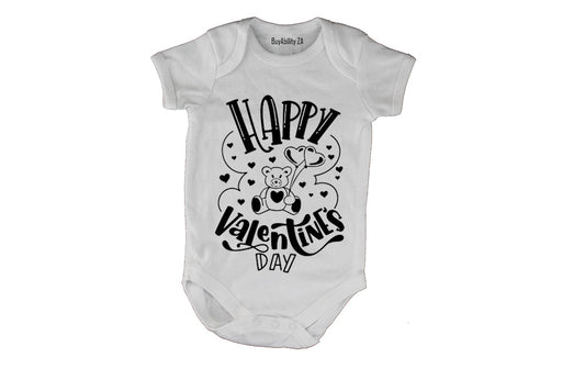Happy Valentines Day - Bear - Baby Grow
