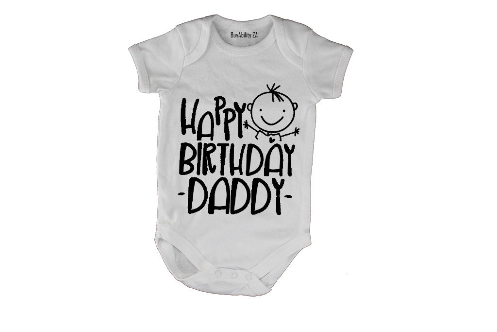 Happy Birthday Daddy - Hugs - Baby Grow