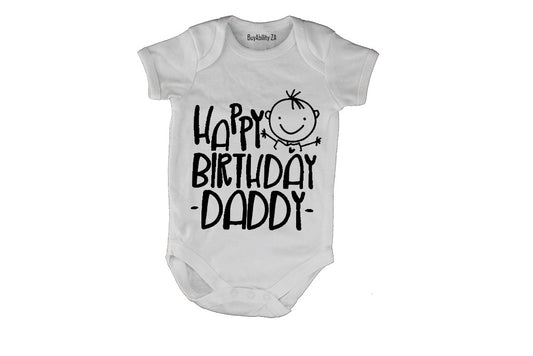 Happy Birthday Daddy - Hugs - Baby Grow