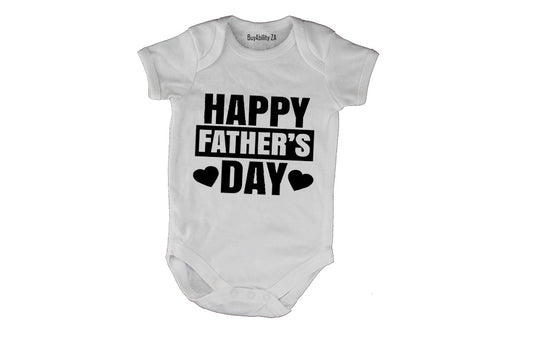 Happy Fathers Day - 2 Hearts - Baby Grow
