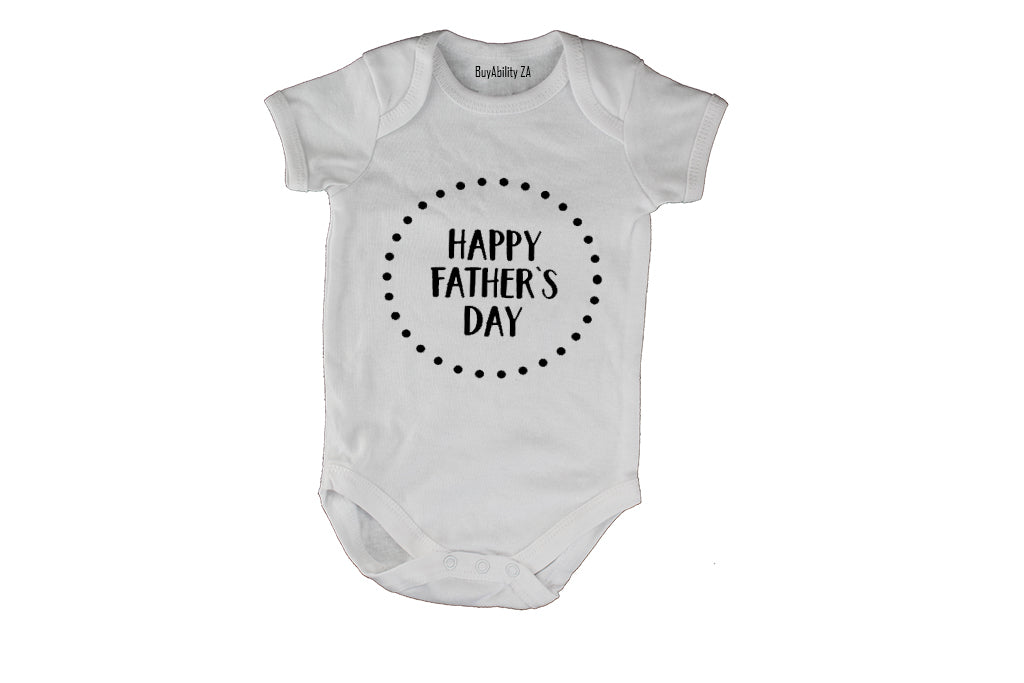 Happy Fathers Day - Circular Design - Baby Grow