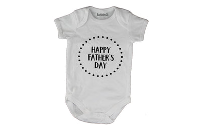 Happy Fathers Day - Circular Design - Baby Grow