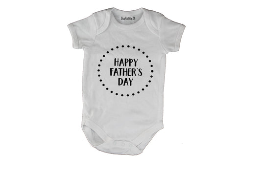 Happy Fathers Day - Circular Design - Baby Grow