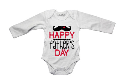 Happy Fathers Day - Red and Black - Baby Grow