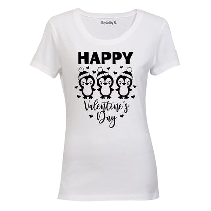 Happy Valentines Day - Penguins - Ladies - T-Shirt