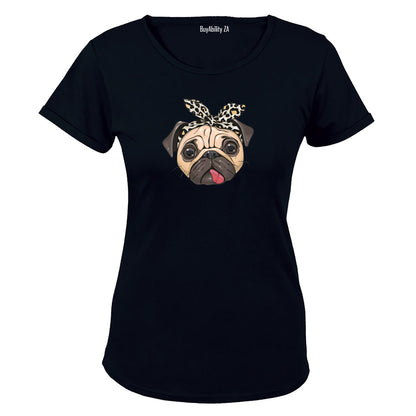 Headband Pug - Ladies - T-Shirt - BuyAbility