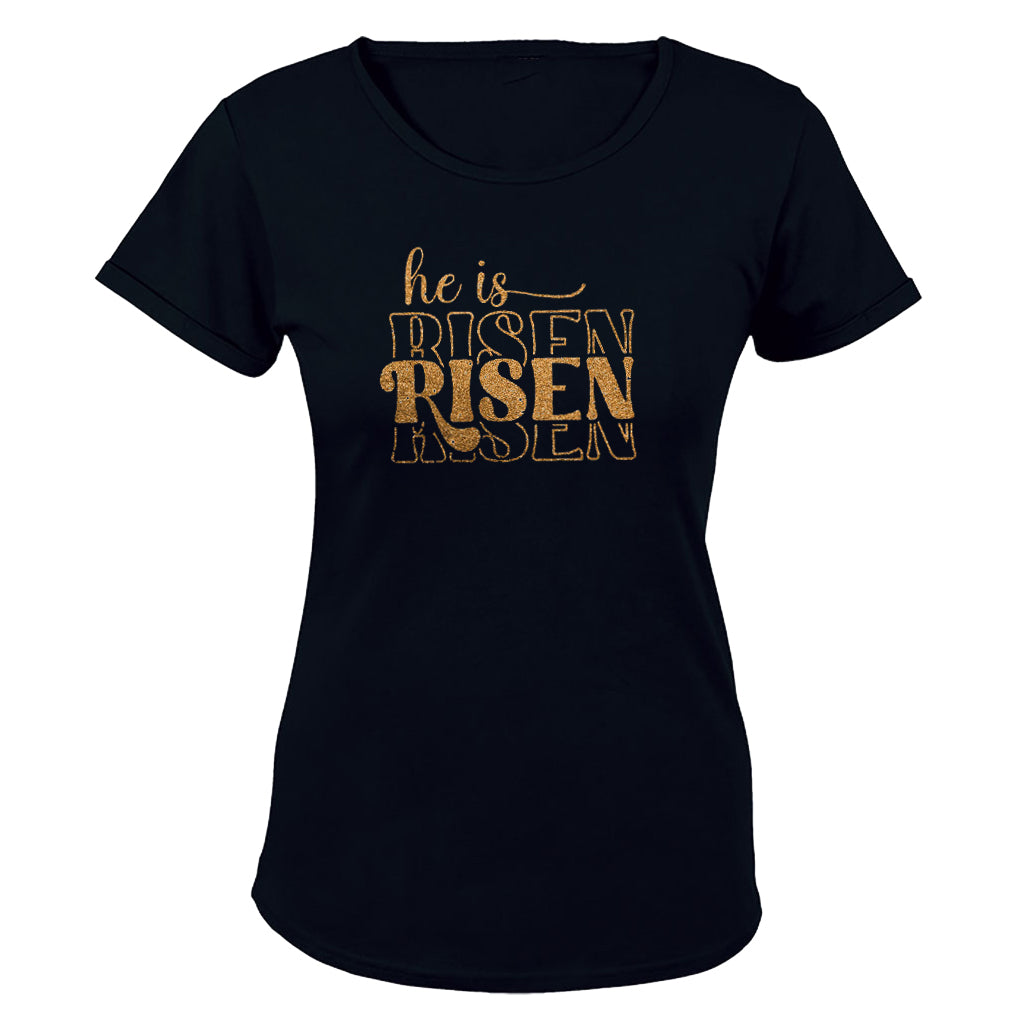 He Is Risen - Glitter Gold - Ladies - T-Shirt - BuyAbility South Africa