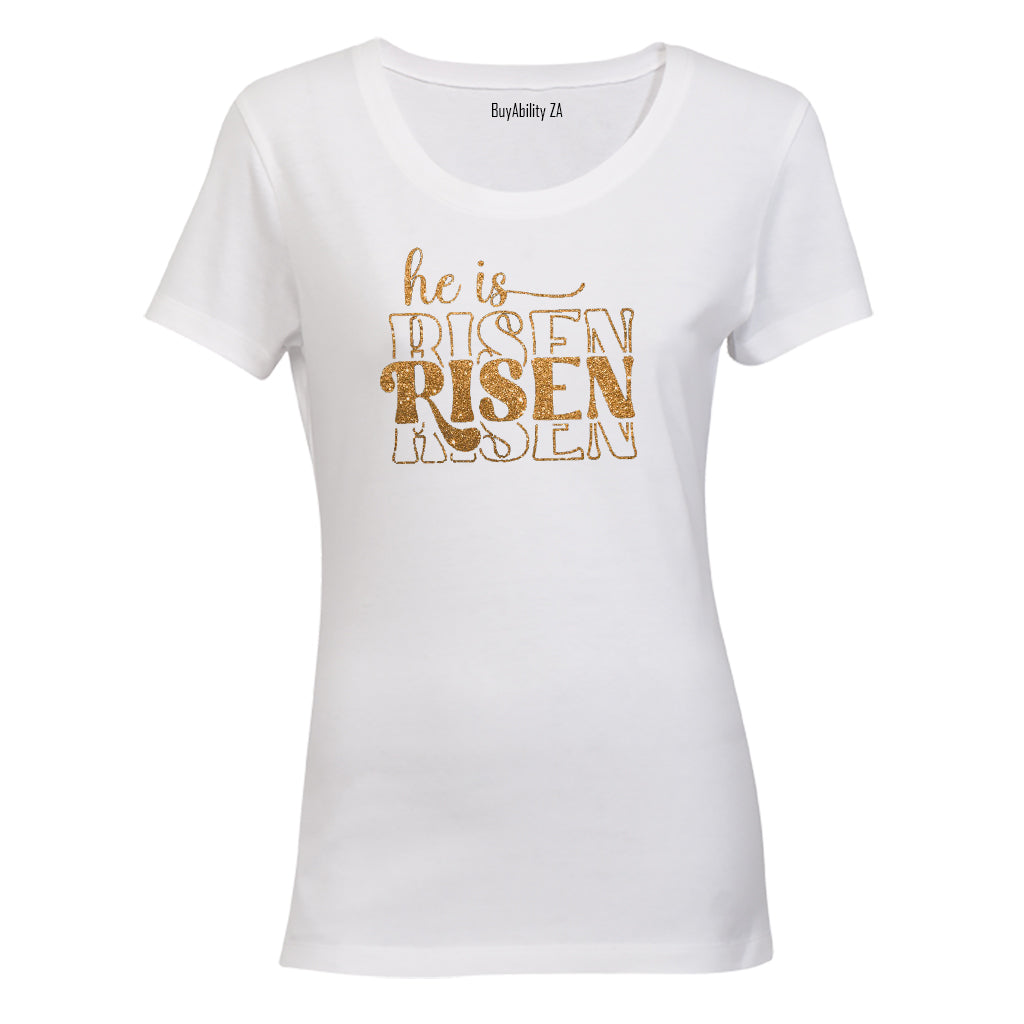 He Is Risen - Glitter Gold - Ladies - T-Shirt