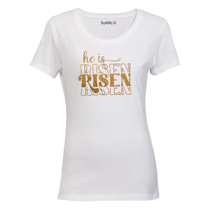 He Is Risen - Glitter Gold - Ladies - T-Shirt