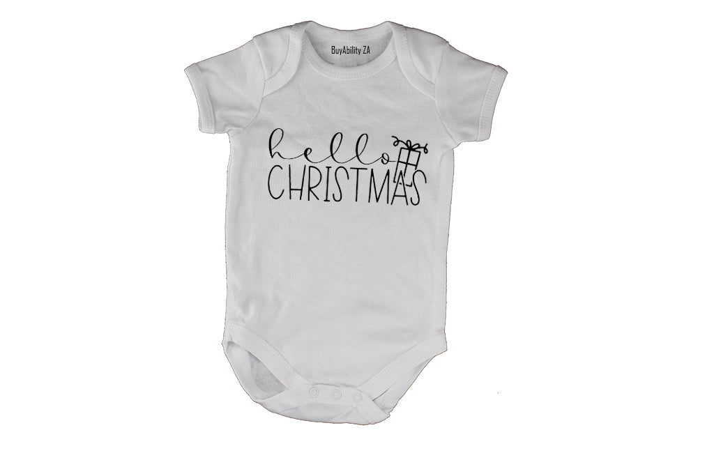 Hello Christmas - Present - Baby Grow
