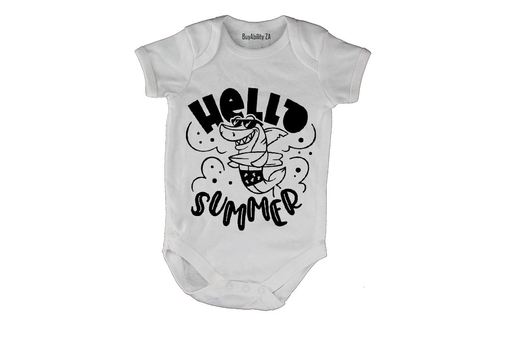 Hello Summer - Shark - Baby Grow