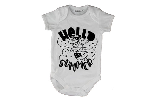 Hello Summer - Shark - Baby Grow