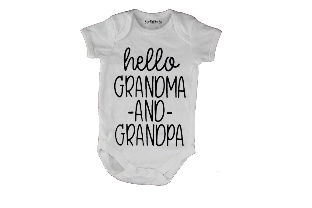 Hello Grandma & Grandpa - Baby Grow