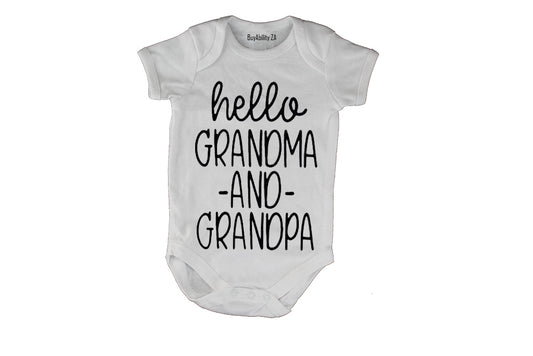 Hello Grandma & Grandpa - Baby Grow