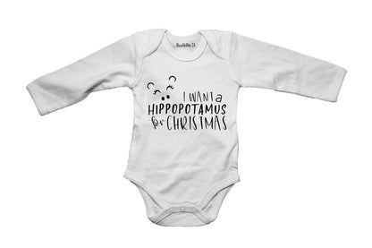 Hippo For Christmas - Baby Grow