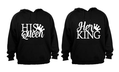Merged Design Her King & His Queen - Couples Hoodies (1 Set)