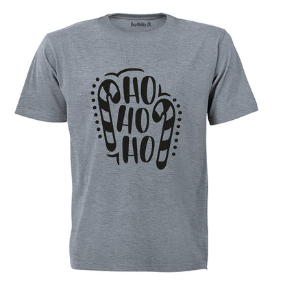 Ho Ho - Christmas Candy Cane - Adults - T-Shirt