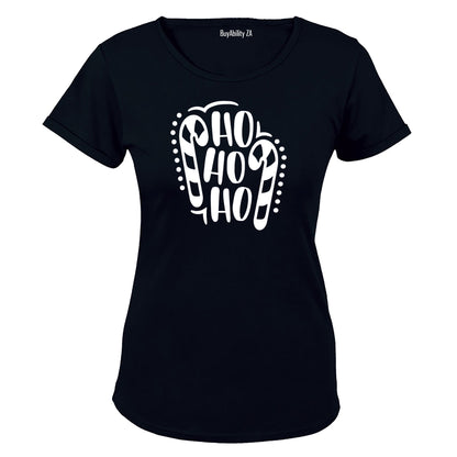 Ho Ho - Christmas Candy Cane - Ladies - T-Shirt