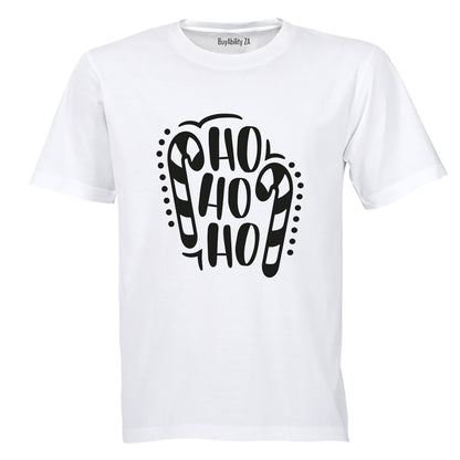 Ho Ho - Christmas Candy Cane - Adults - T-Shirt