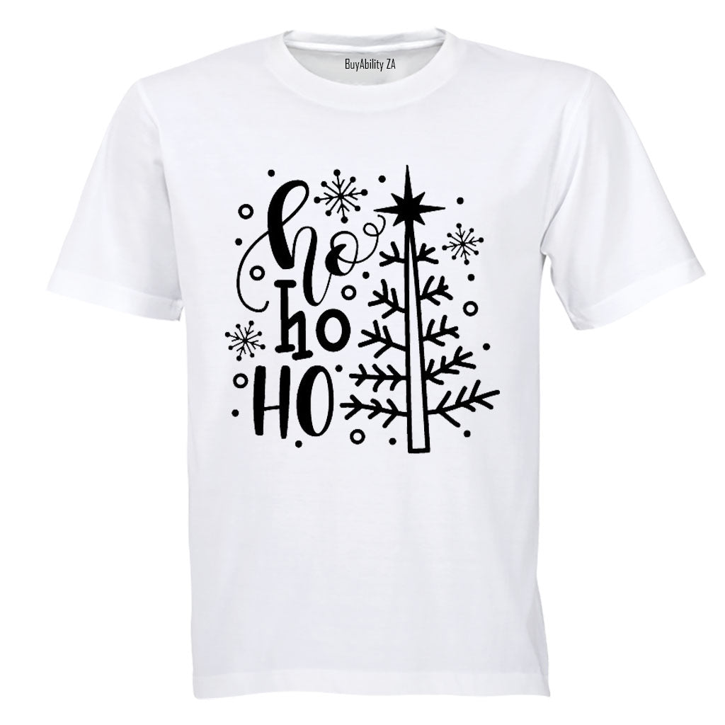 Ho Ho Ho - Christmas TREE - Adults - T-Shirt