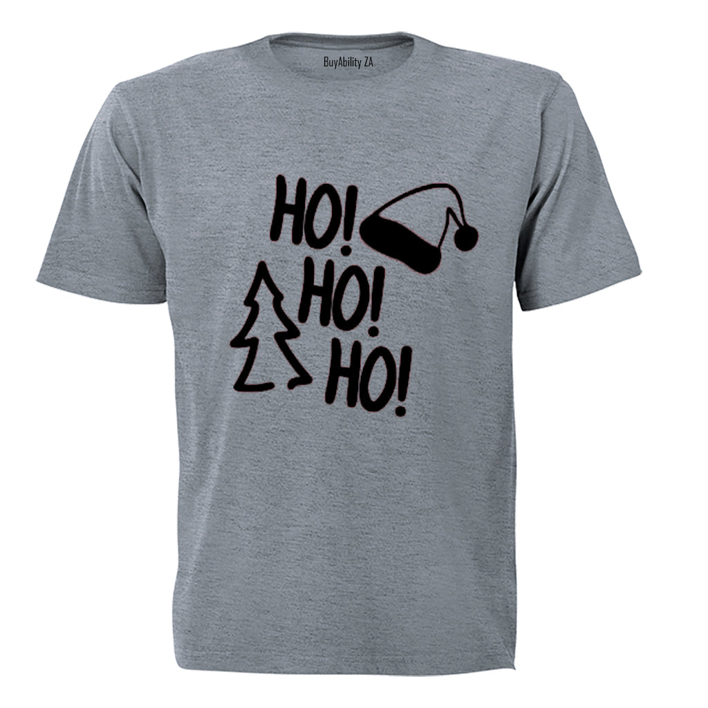Ho Ho Ho - Christmas Tree - Adults - T-Shirt