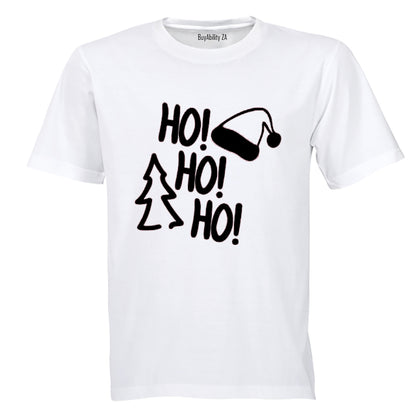 Ho Ho Ho - Christmas Tree - Adults - T-Shirt
