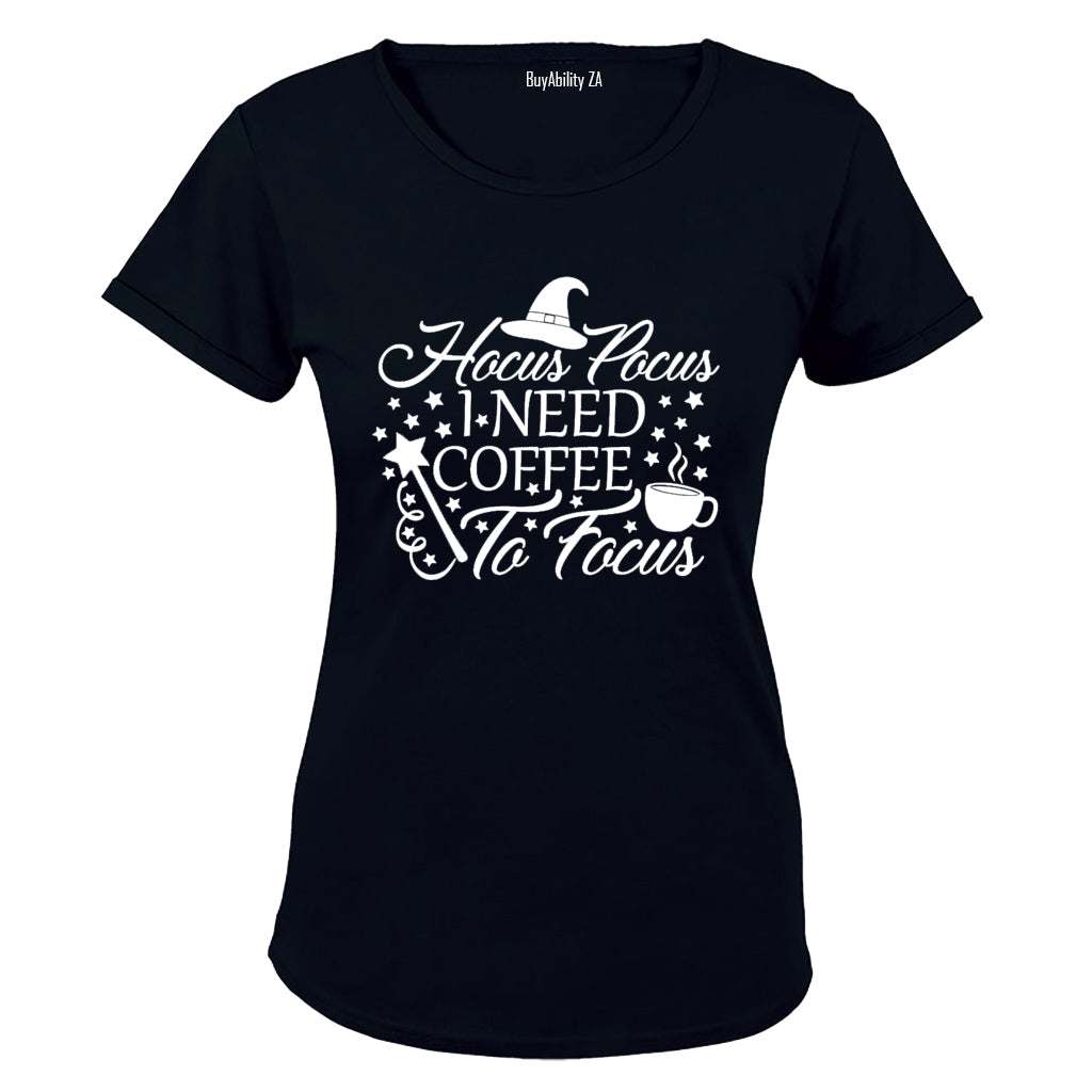 Hocus Pocus - Need Coffee to Focus - Ladies - T-Shirt