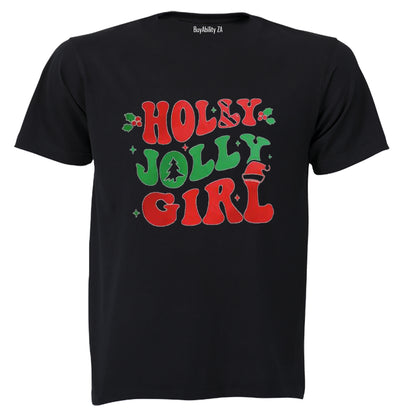 Holly Jolly Girl - Christmas - Kids T-Shirt - BuyAbility South Africa