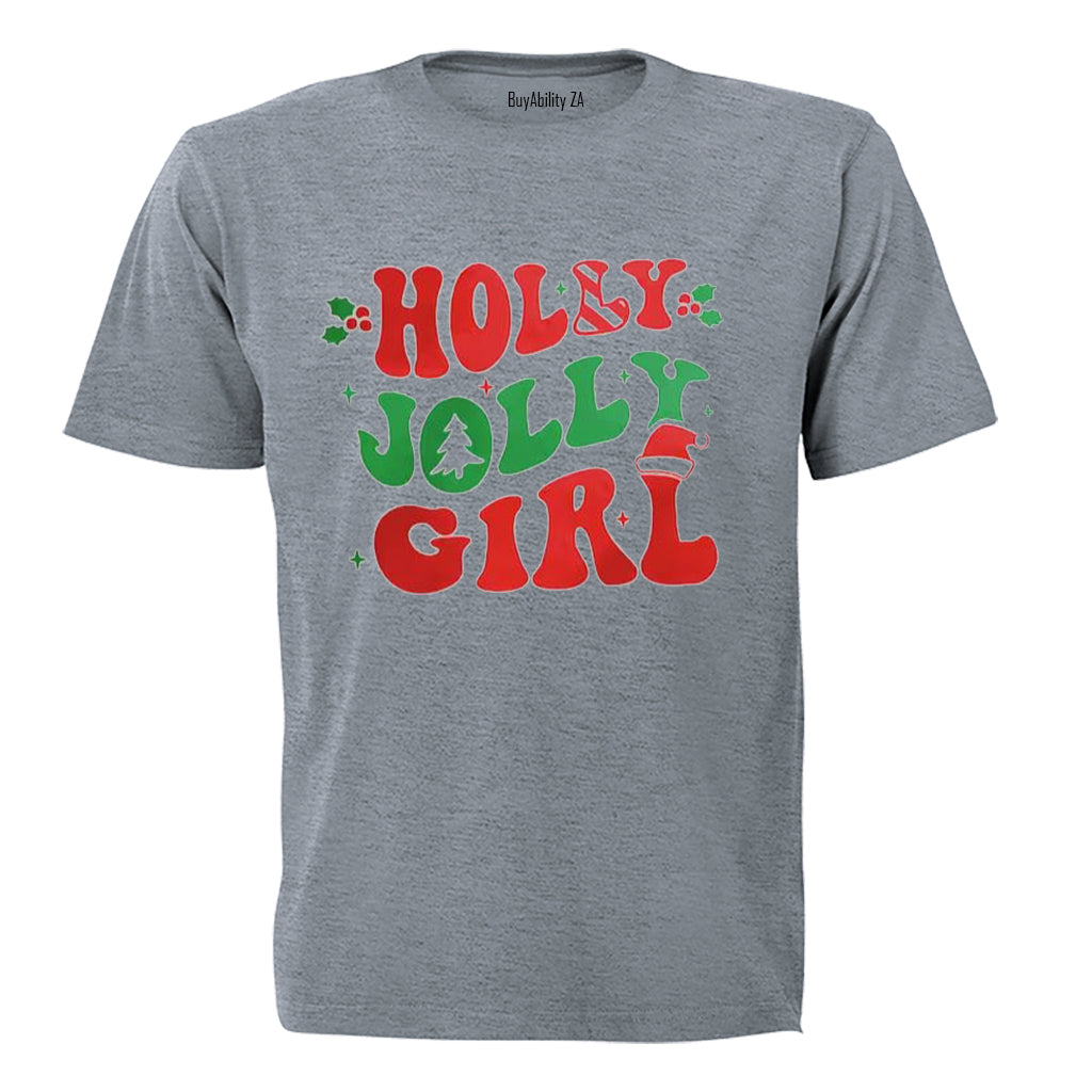 Holly Jolly Girl - Christmas - Kids T-Shirt - BuyAbility South Africa