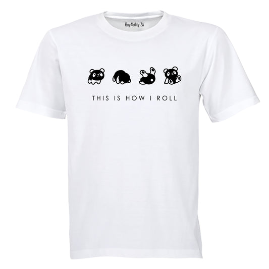 How I Roll - Panda - Adults - T-Shirt