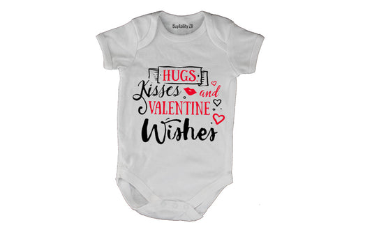 Hugs, Kisses & Valentine Wishes - Baby Grow