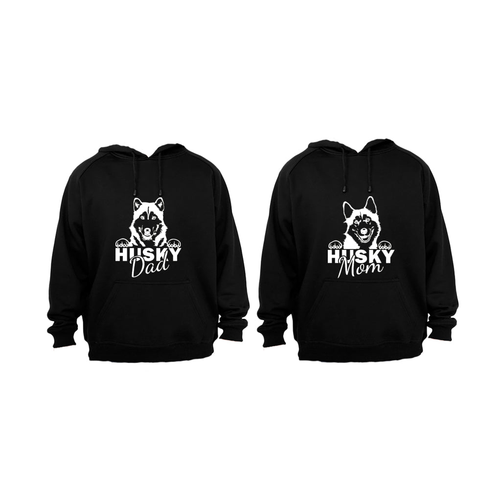 Husky Dad and Mom - Couples Hoodies (1 Set)