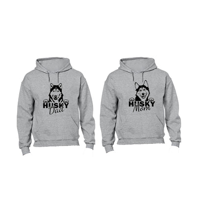 Husky Dad and Mom - Couples Hoodies (1 Set)