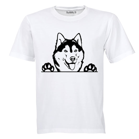 Husky Peeking - Kids T-Shirt