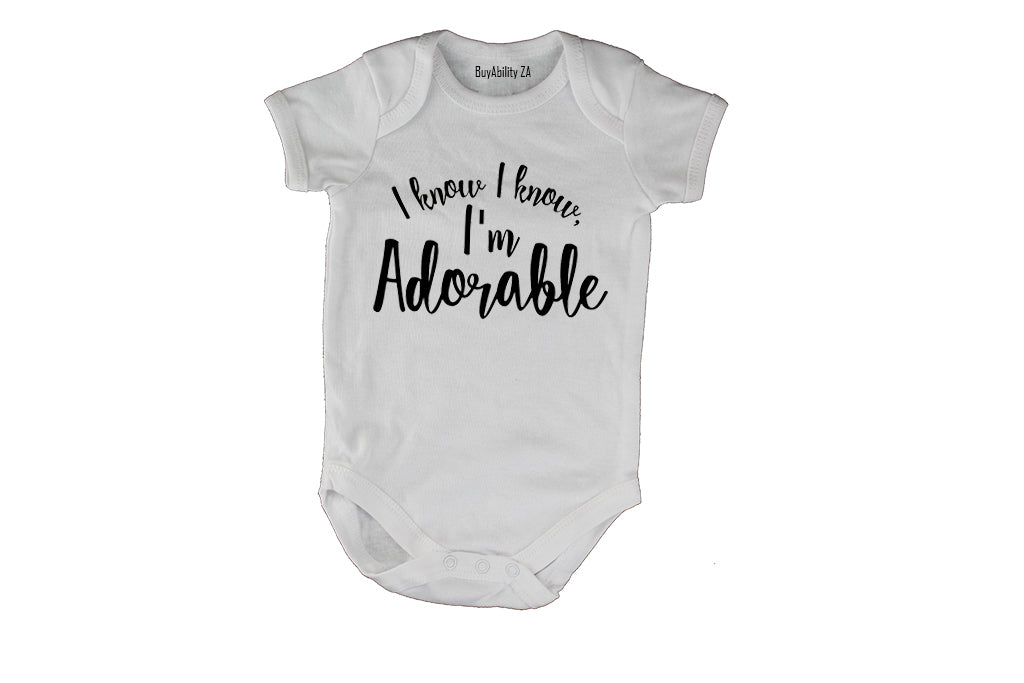 I Know I'm Adorable - Baby Grow - BuyAbility South Africa