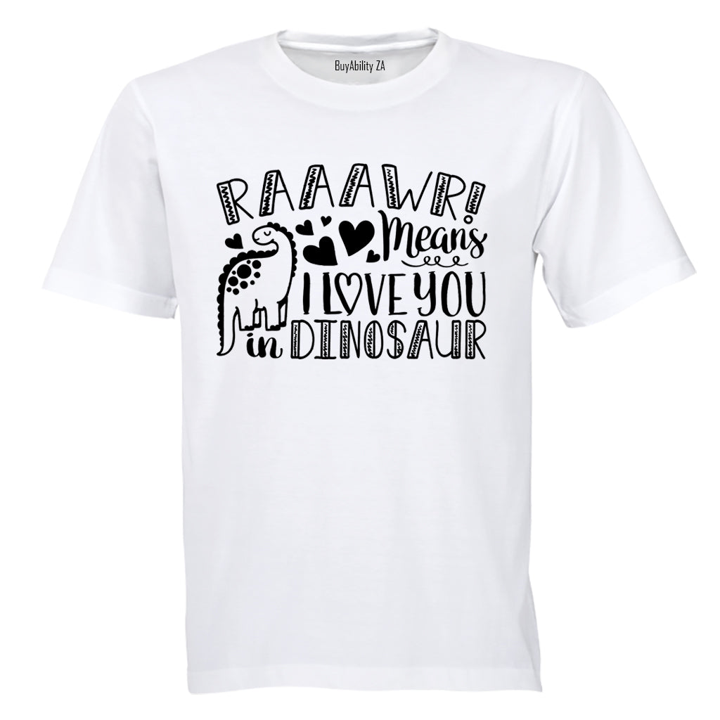 I Love You in Dinosaur - Kids T-Shirt - BuyAbility South Africa