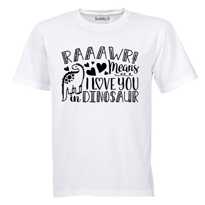 I Love You in Dinosaur - Kids T-Shirt - BuyAbility South Africa