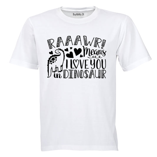 I Love You in Dinosaur - Kids T-Shirt - BuyAbility South Africa