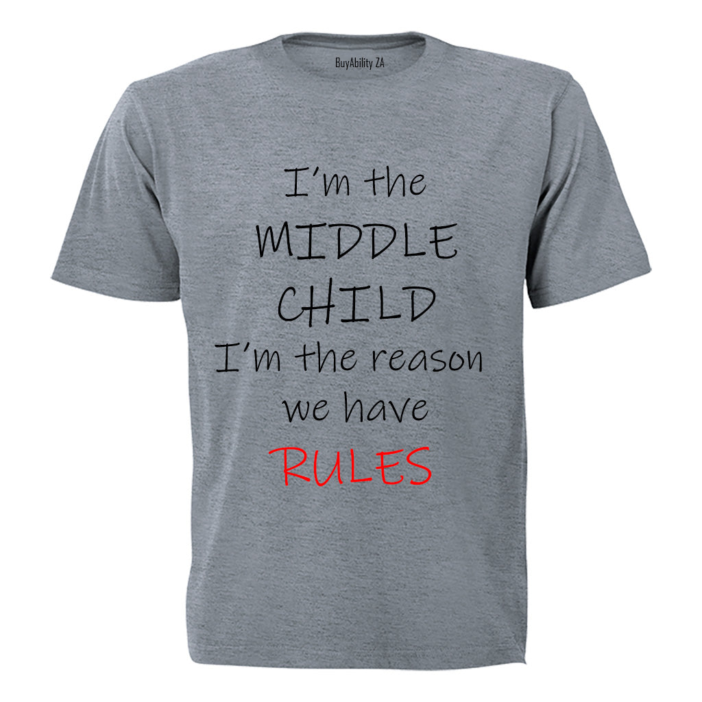 I'm The Middle Child - Rules - Kids T-Shirt - BuyAbility South Africa