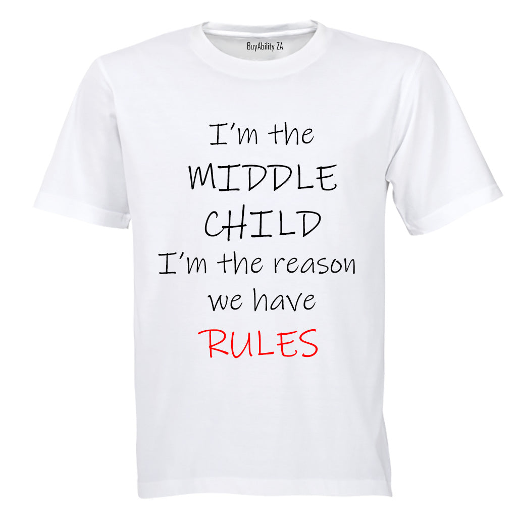 I'm The Middle Child - Rules - Kids T-Shirt - BuyAbility South Africa