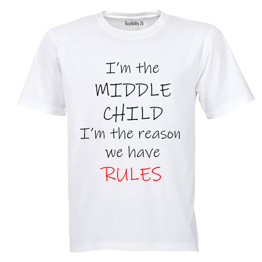 I'm The Middle Child - Rules - Kids T-Shirt - BuyAbility South Africa